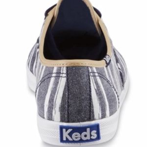 Keds white and blue striped shoes